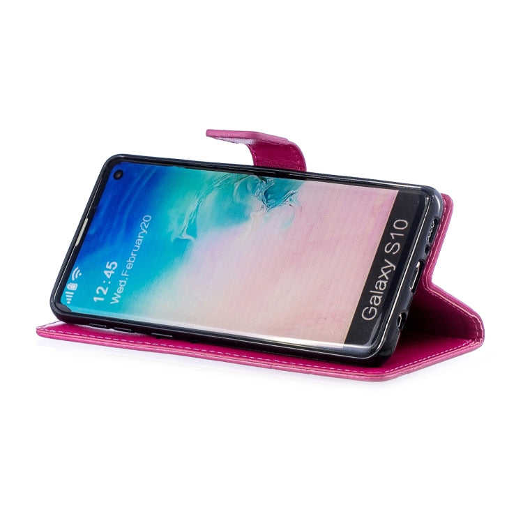 Diamond Encrusted Butterflies Love Flowers Pattern Horizontal Flip Leather Case for Galaxy S10 ,  with Holder & Card Slots & Wallet & Lanyard