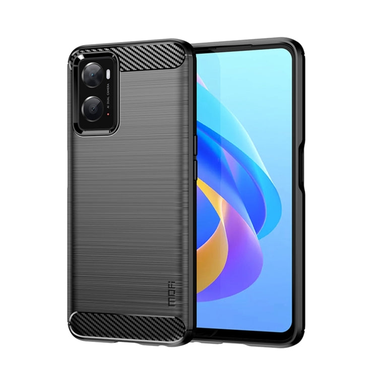For OPPO A36 / A76 / Realme 9i MOFI Gentleness Brushed Carbon Fiber Soft TPU Case