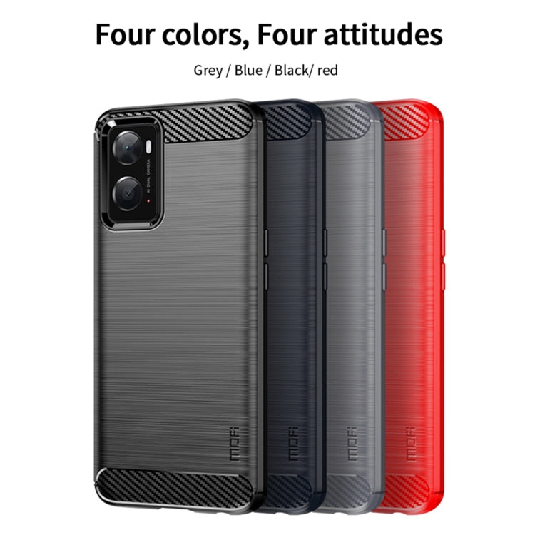For OPPO A36 / A76 / Realme 9i MOFI Gentleness Brushed Carbon Fiber Soft TPU Case