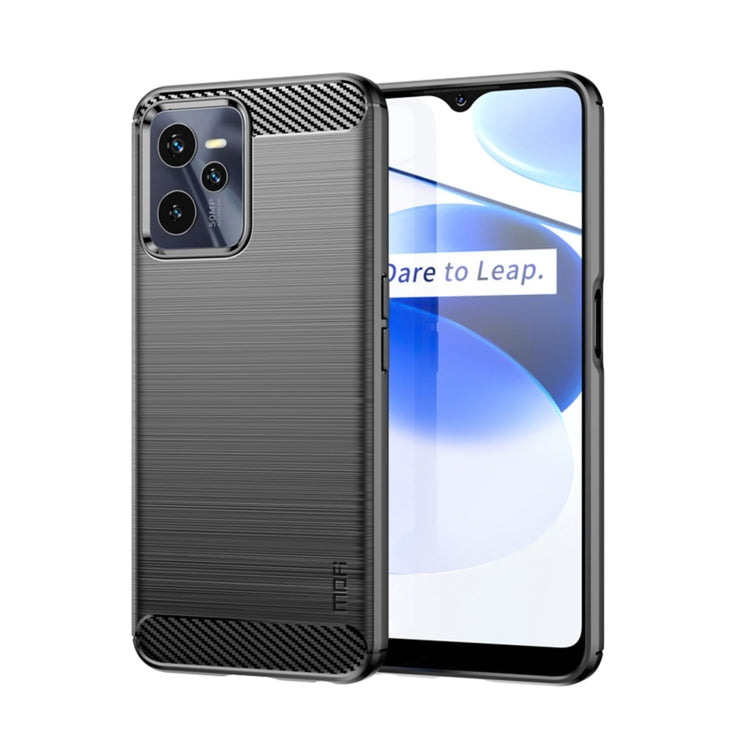 For OPPO Realme C35 MOFI Gentleness Brushed Carbon Fiber Soft TPU Case
