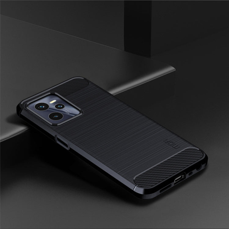 For OPPO Realme C35 MOFI Gentleness Brushed Carbon Fiber Soft TPU Case