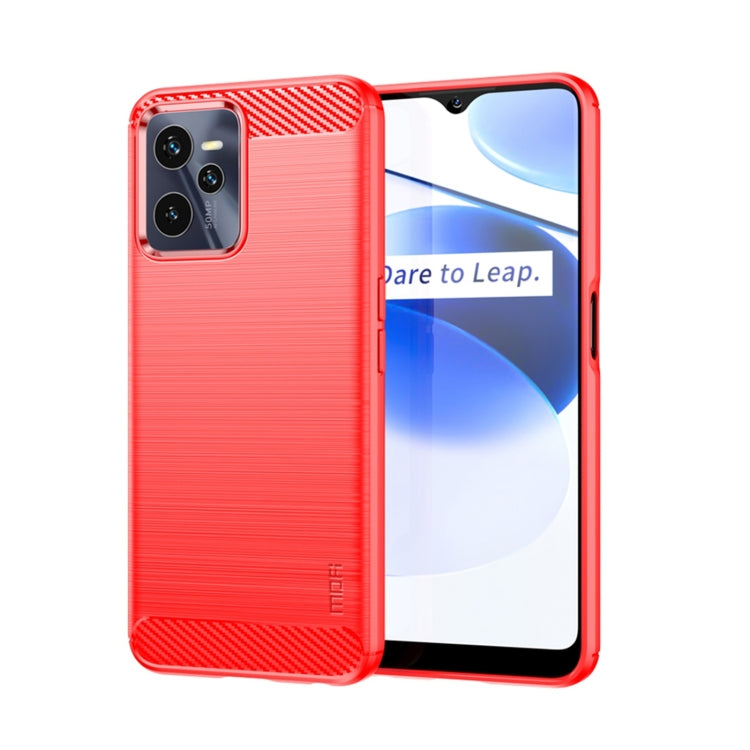 For OPPO Realme C35 MOFI Gentleness Brushed Carbon Fiber Soft TPU Case