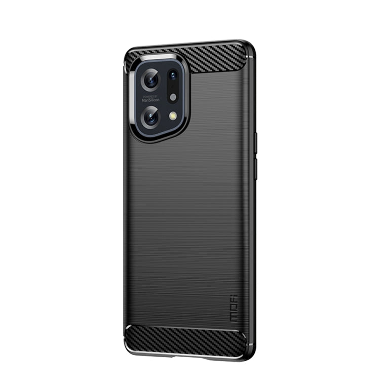 For OPPO Find X5 MOFI Gentleness Brushed Carbon Fiber Soft TPU Case