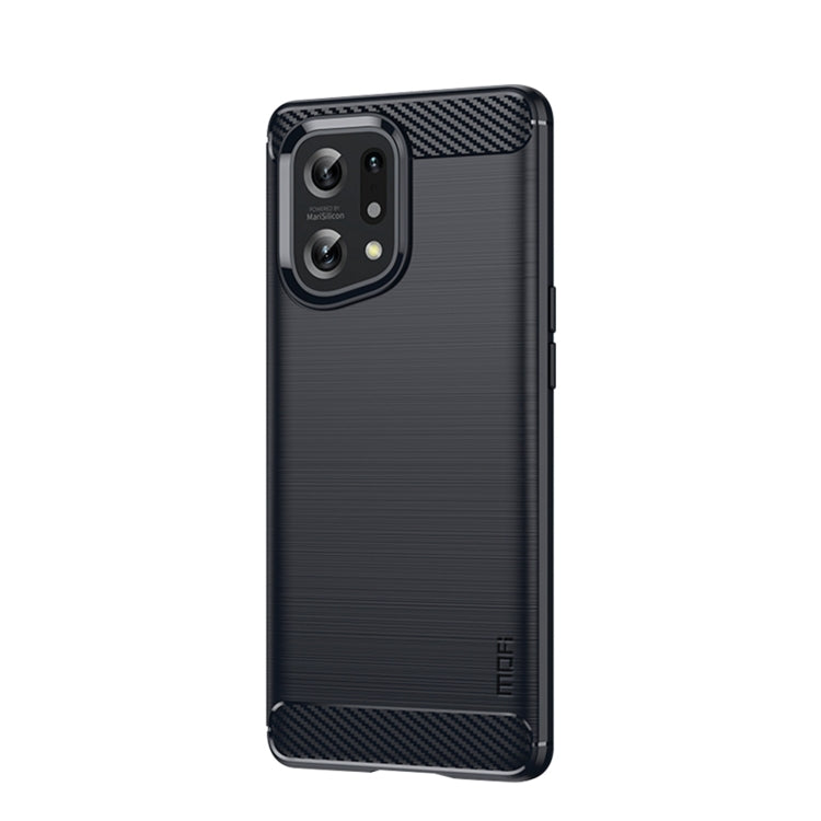 For OPPO Find X5 MOFI Gentleness Brushed Carbon Fiber Soft TPU Case