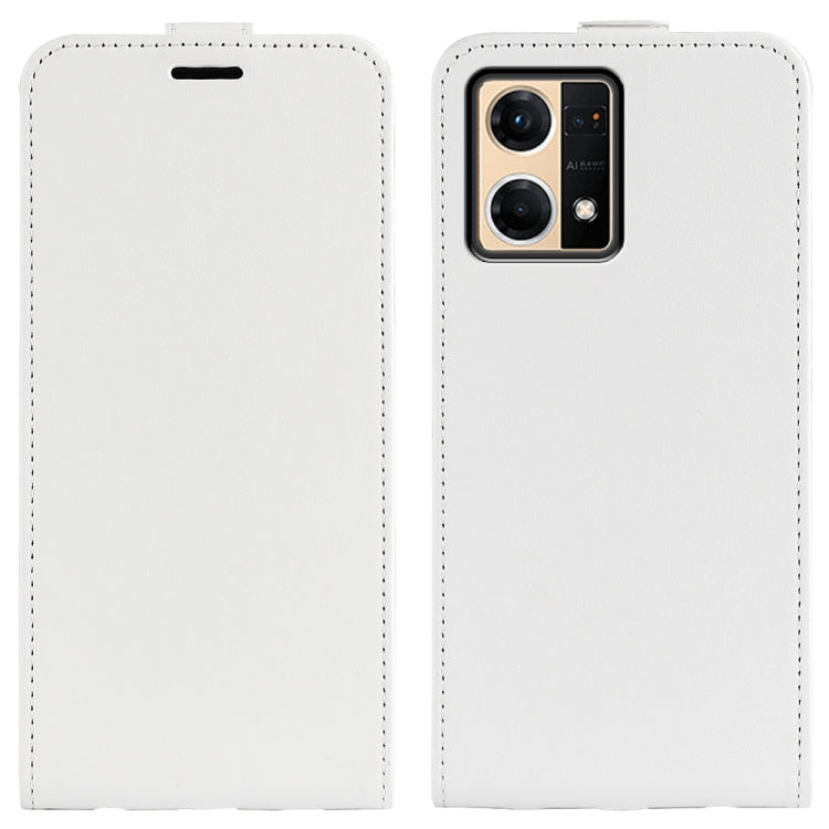 For OPPO Reno7 4G / F21 Pro 4G R64 Texture Vertical Flip Leather Phone Case