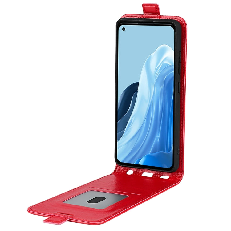 For OPPO Reno7 4G / F21 Pro 4G R64 Texture Vertical Flip Leather Phone Case