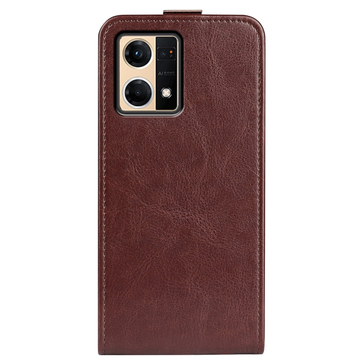 For OPPO Reno7 4G / F21 Pro 4G R64 Texture Vertical Flip Leather Phone Case
