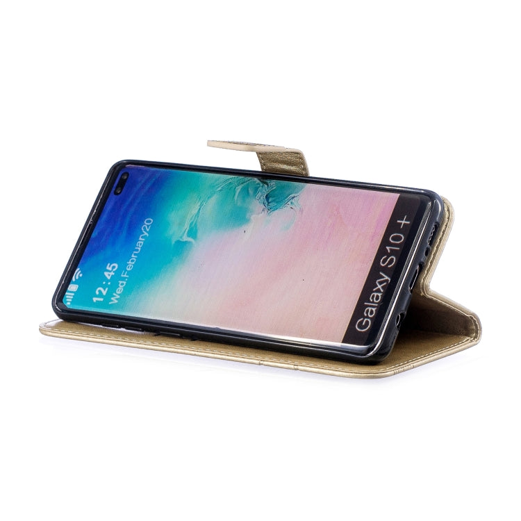 Diamond Encrusted Butterflies Love Flowers Pattern Horizontal Flip Leather Case for Galaxy S10 Plus , with Holder & Card Slots & Wallet & Lanyard