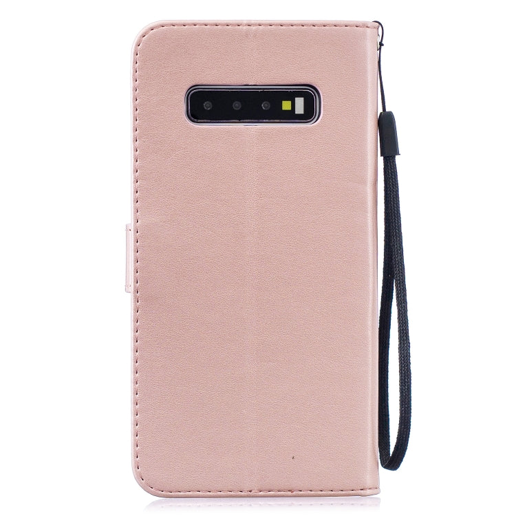 Diamond Encrusted Butterflies Love Flowers Pattern Horizontal Flip Leather Case for Galaxy S10 Plus , with Holder & Card Slots & Wallet & Lanyard