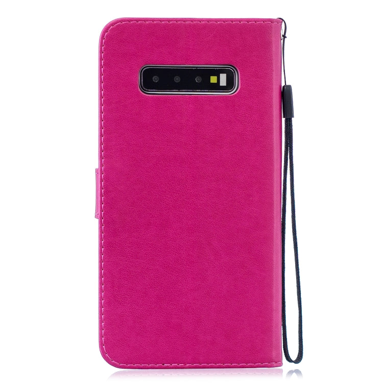 Diamond Encrusted Butterflies Love Flowers Pattern Horizontal Flip Leather Case for Galaxy S10 Plus , with Holder & Card Slots & Wallet & Lanyard