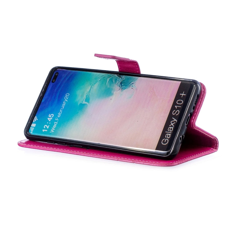 Diamond Encrusted Butterflies Love Flowers Pattern Horizontal Flip Leather Case for Galaxy S10 Plus , with Holder & Card Slots & Wallet & Lanyard