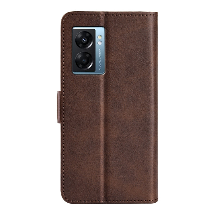 For OPPO A57 5G Dual-side Magnetic Buckle Flip Leather Phone Case