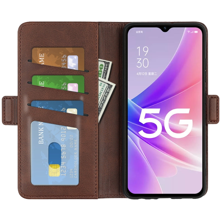 For OPPO A57 5G Dual-side Magnetic Buckle Flip Leather Phone Case