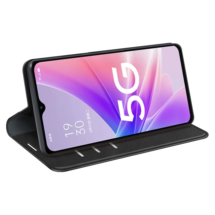 For OPPO A57 5G Retro-skin Magnetic Suction Leather Phone Case