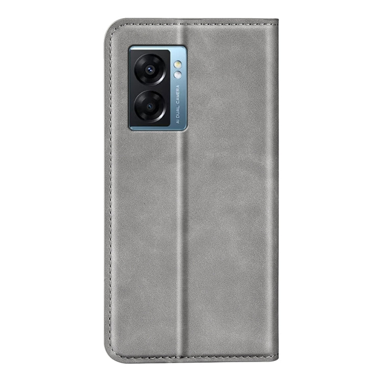 For OPPO A57 5G Retro-skin Magnetic Suction Leather Phone Case