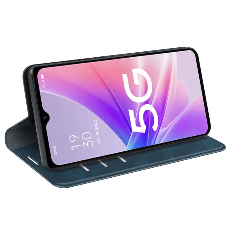 For OPPO A57 5G Retro-skin Magnetic Suction Leather Phone Case