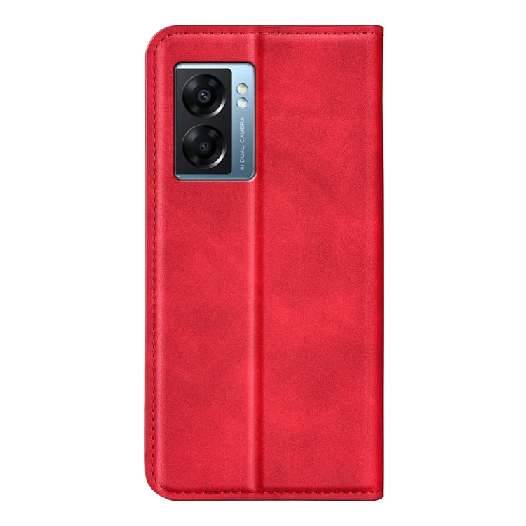 For OPPO A57 5G Retro-skin Magnetic Suction Leather Phone Case