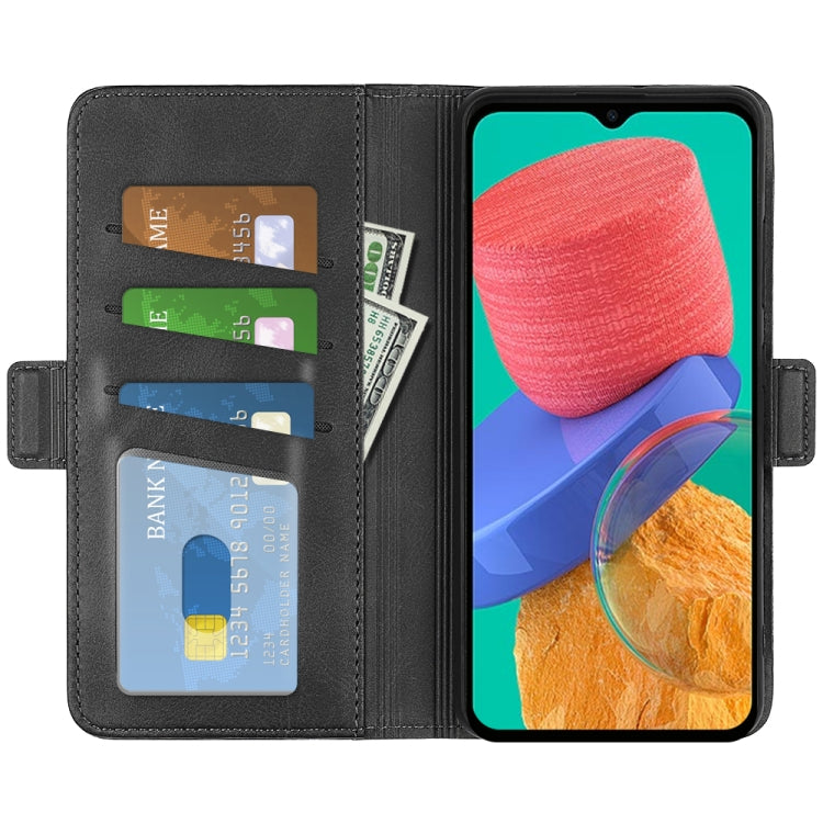 For Samsung Galaxy M33 5G Dual-side Magnetic Buckle Flip Leather Phone Case