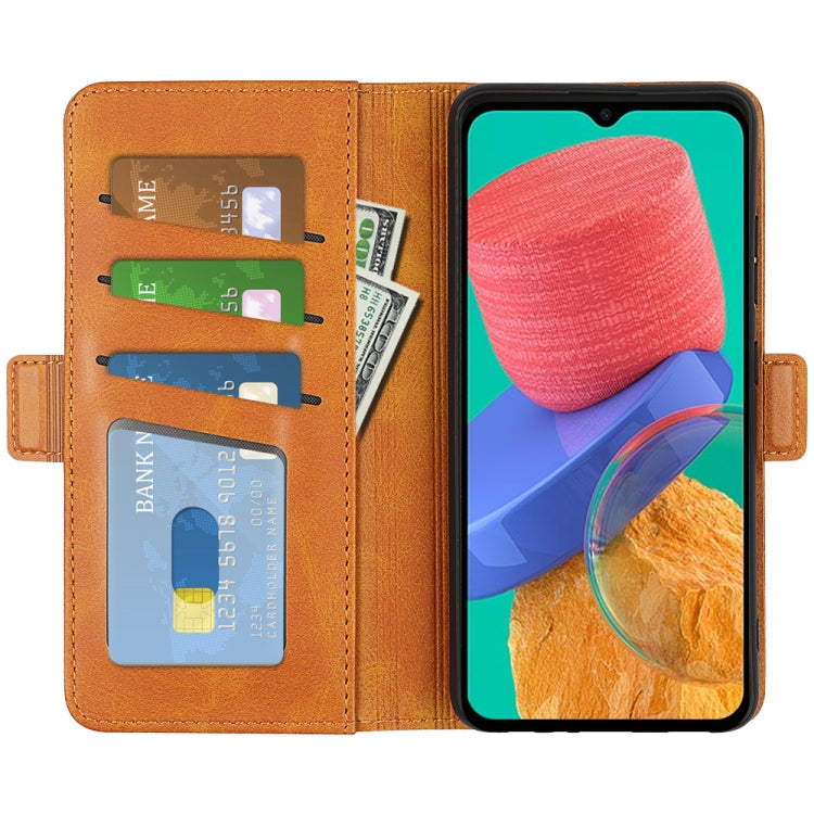 For Samsung Galaxy M33 5G Dual-side Magnetic Buckle Flip Leather Phone Case
