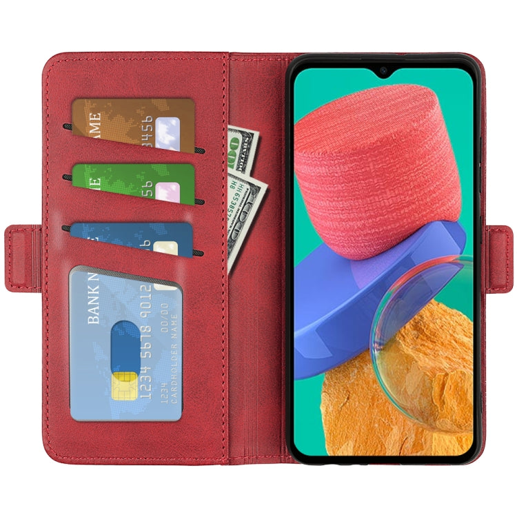 For Samsung Galaxy M33 5G Dual-side Magnetic Buckle Flip Leather Phone Case