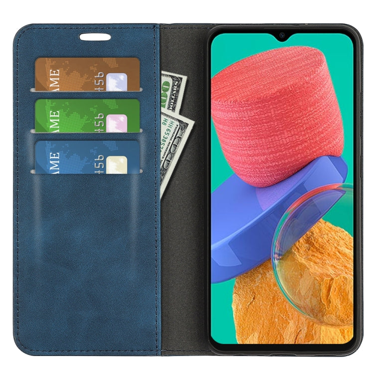 For Samsung Galaxy M33 Retro-skin Magnetic Suction Leather Phone Case
