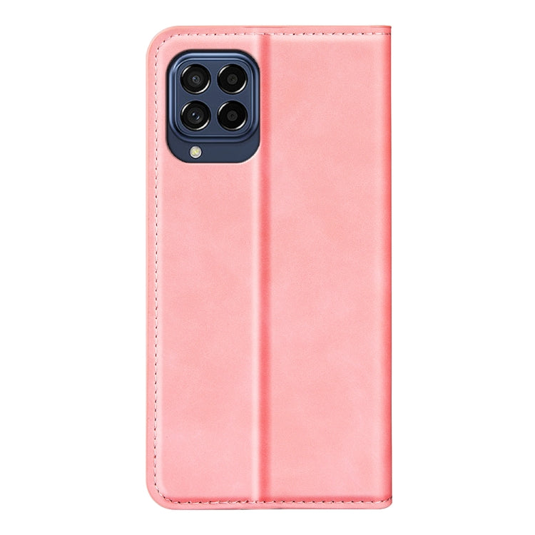 For Samsung Galaxy M33 Retro-skin Magnetic Suction Leather Phone Case