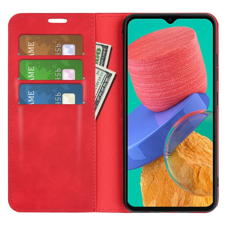 For Samsung Galaxy M33 Retro-skin Magnetic Suction Leather Phone Case