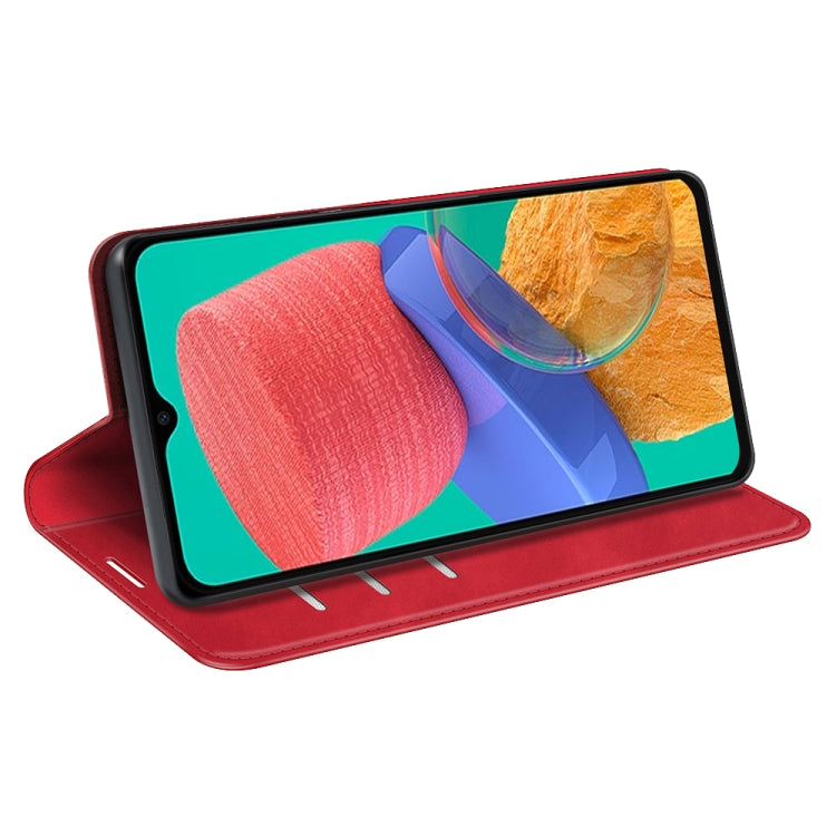 For Samsung Galaxy M33 Retro-skin Magnetic Suction Leather Phone Case