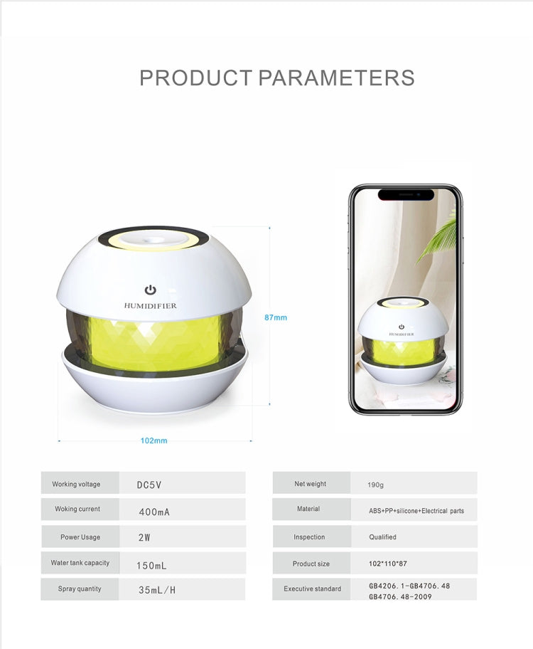 Second Generation Magic Drill Humidifier USB Small Fan Gift Custom Colorful Colorful Night Light Nebulizer