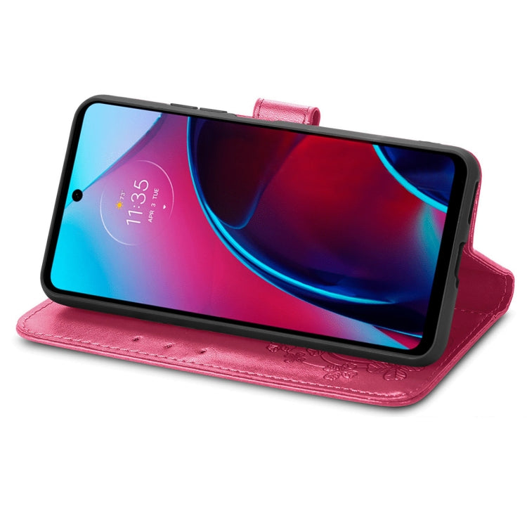 For Motorola Moto G Stylus 5G 2022 Four-leaf Clasp Embossed Buckle Leather Phone Case