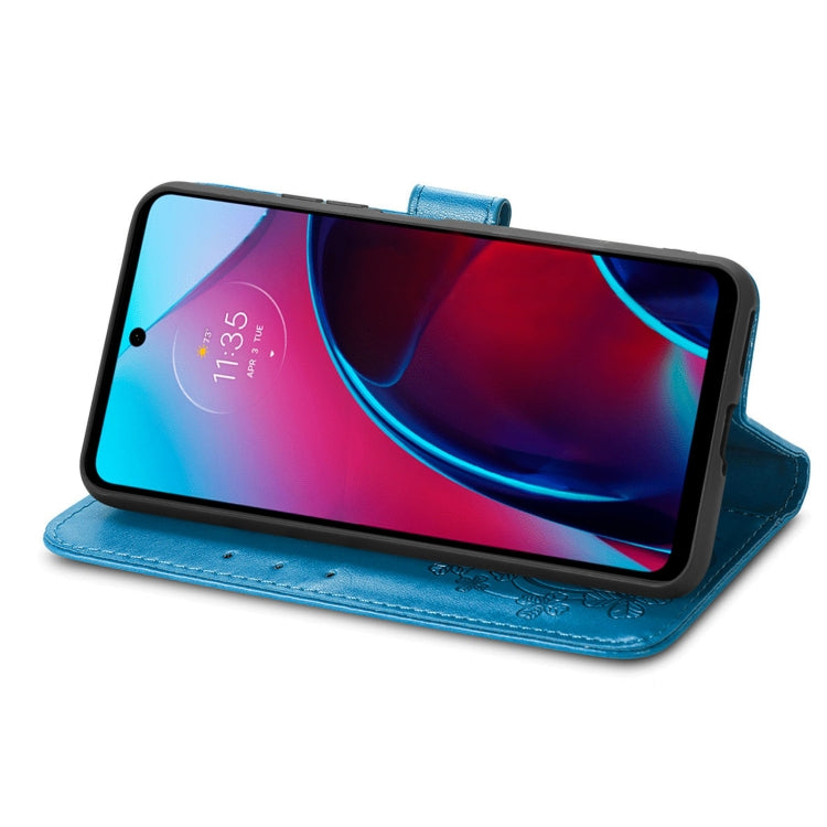 For Motorola Moto G Stylus 5G 2022 Four-leaf Clasp Embossed Buckle Leather Phone Case