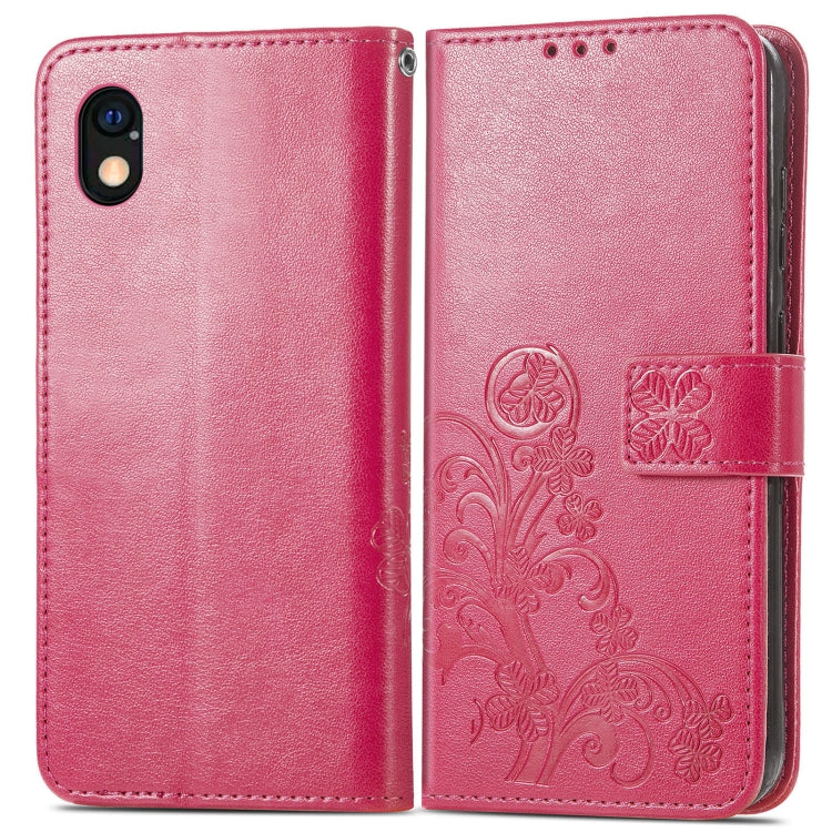 For Sony Xperia Ace III Four-leaf Clasp Embossed Buckle Leather Phone Case