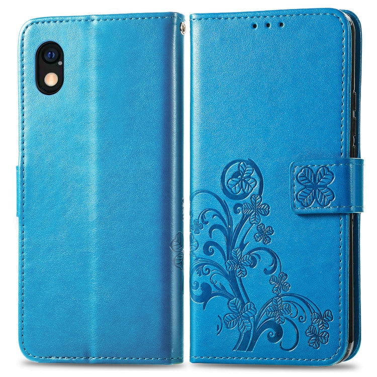For Sony Xperia Ace III Four-leaf Clasp Embossed Buckle Leather Phone Case