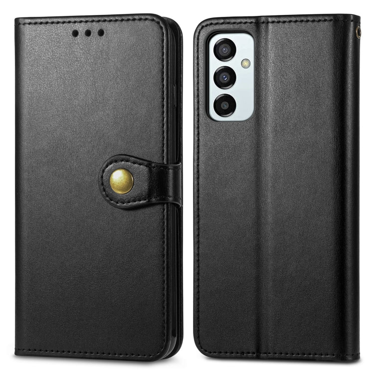 For Samsung Galaxy M23 Solid Color Leather Buckle Phone Case