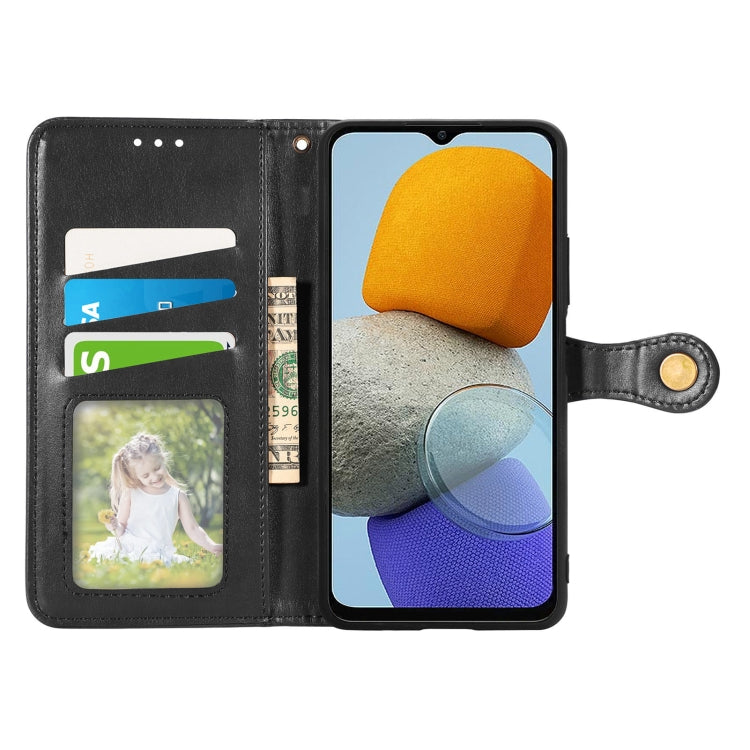 For Samsung Galaxy M23 Solid Color Leather Buckle Phone Case