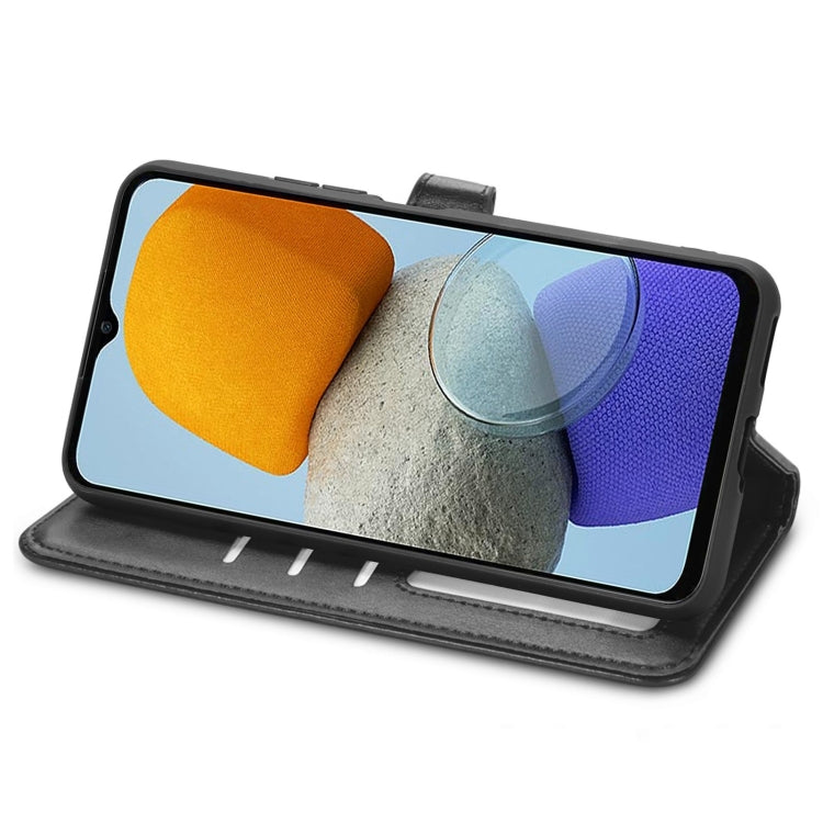 For Samsung Galaxy M23 Solid Color Leather Buckle Phone Case