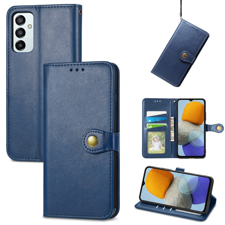 For Samsung Galaxy M23 Solid Color Leather Buckle Phone Case