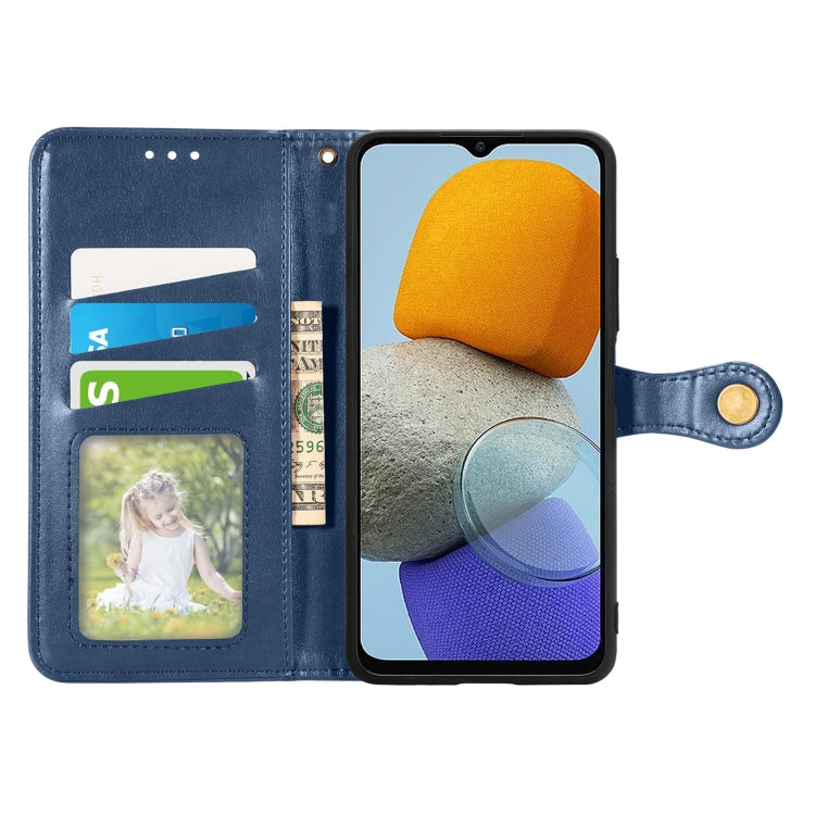 For Samsung Galaxy M23 Solid Color Leather Buckle Phone Case