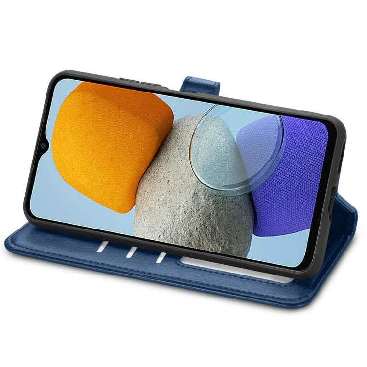 For Samsung Galaxy M23 Solid Color Leather Buckle Phone Case