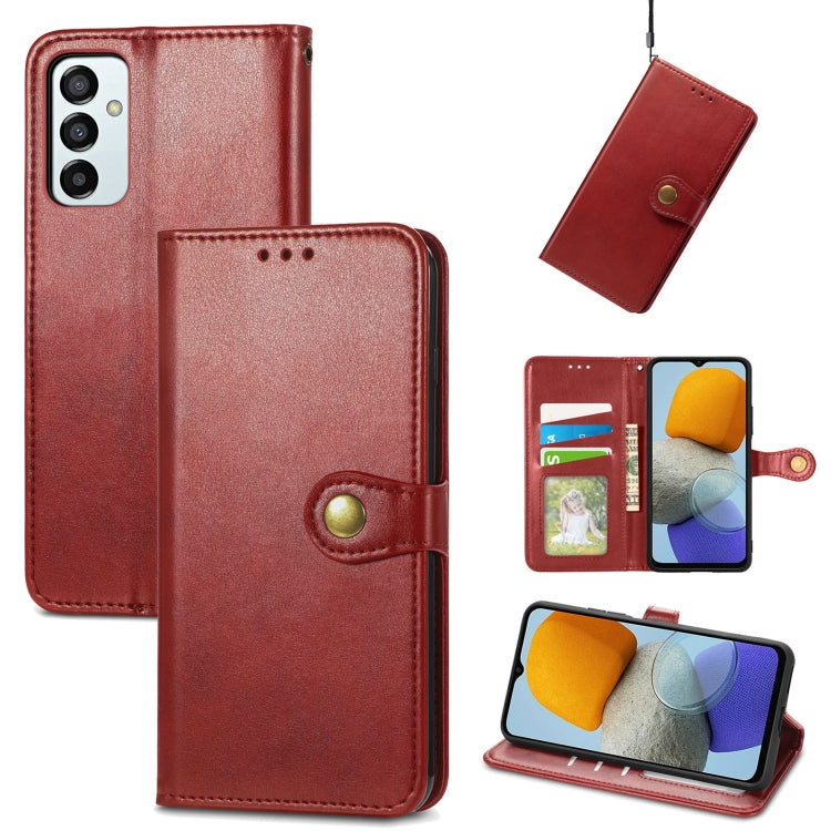 For Samsung Galaxy M23 Solid Color Leather Buckle Phone Case