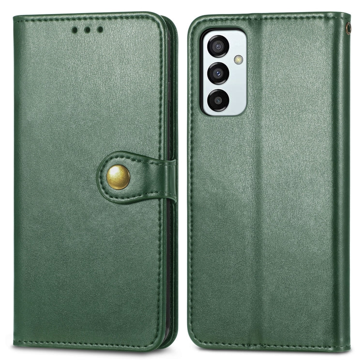 For Samsung Galaxy M23 Solid Color Leather Buckle Phone Case