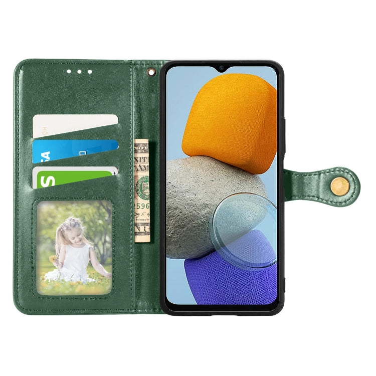 For Samsung Galaxy M23 Solid Color Leather Buckle Phone Case