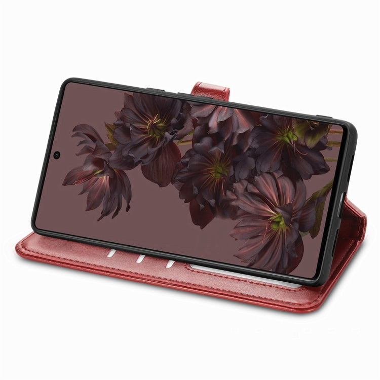 For Google Pixel 7 5G Retro Solid Color Buckle Leather Phone Case