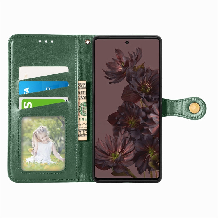 For Google Pixel 7 5G Retro Solid Color Buckle Leather Phone Case