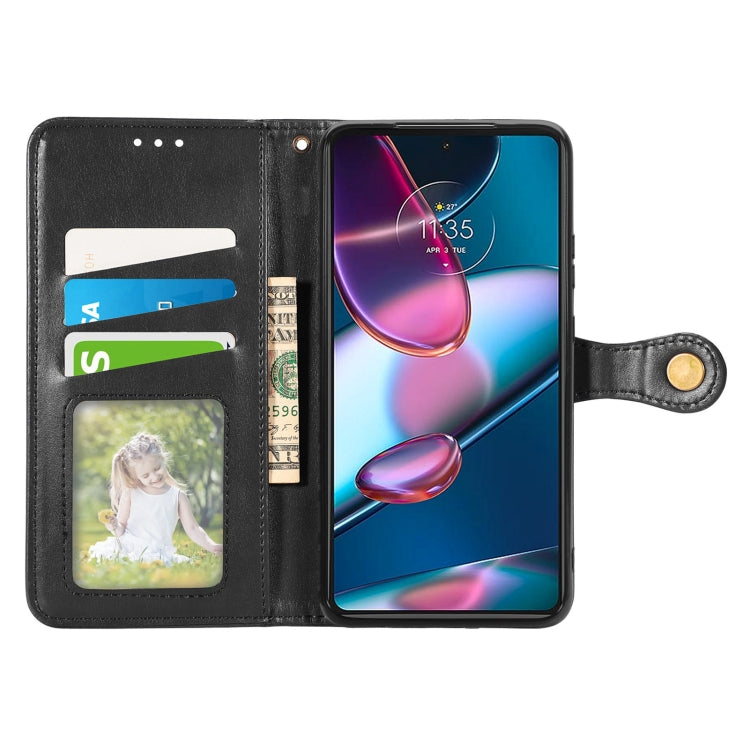 For Motorola Edge 30 Pro Retro Solid Color Buckle Leather Phone Case