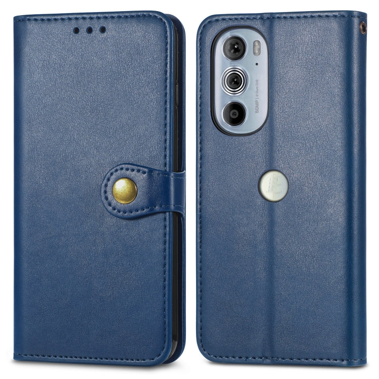 For Motorola Edge 30 Pro Retro Solid Color Buckle Leather Phone Case
