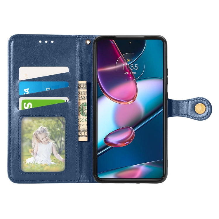 For Motorola Edge 30 Pro Retro Solid Color Buckle Leather Phone Case