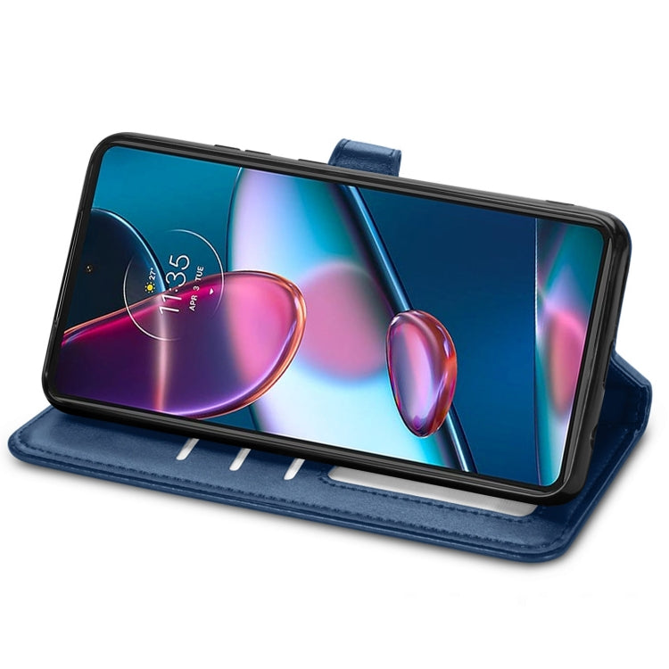 For Motorola Edge 30 Pro Retro Solid Color Buckle Leather Phone Case