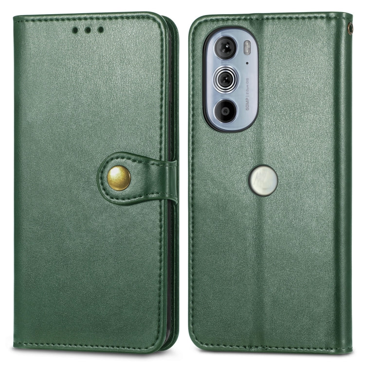 For Motorola Edge 30 Pro Retro Solid Color Buckle Leather Phone Case
