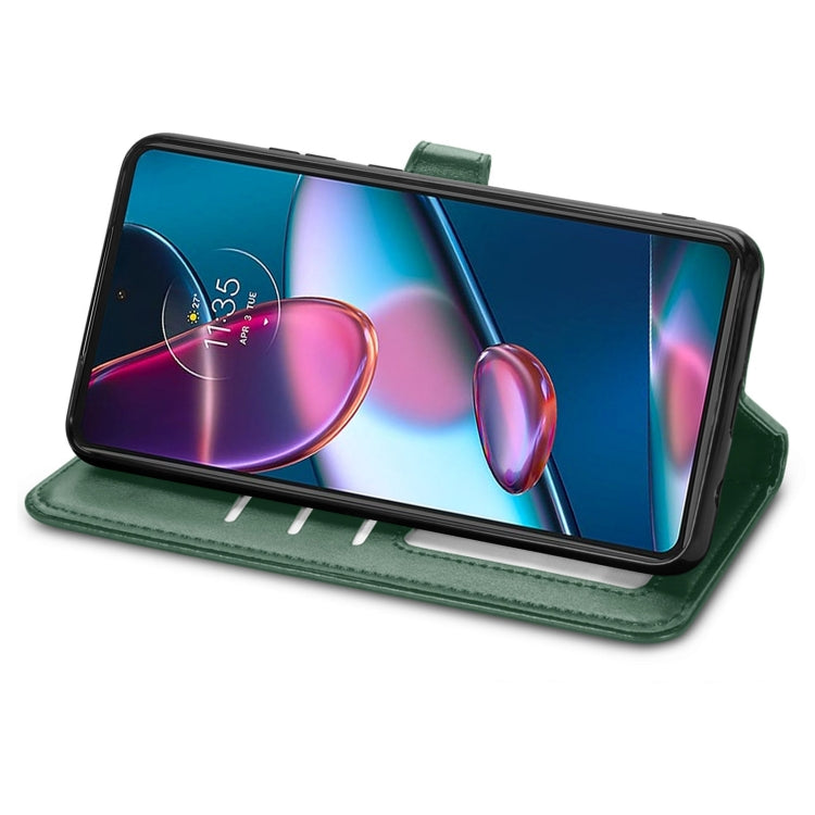 For Motorola Edge 30 Pro Retro Solid Color Buckle Leather Phone Case